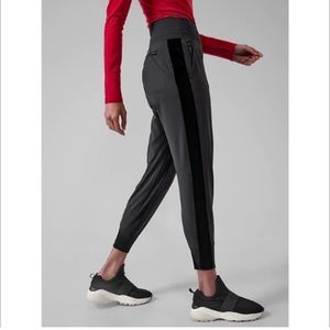 Athleta Venice Jogger Black with Velvet Stripe Size S